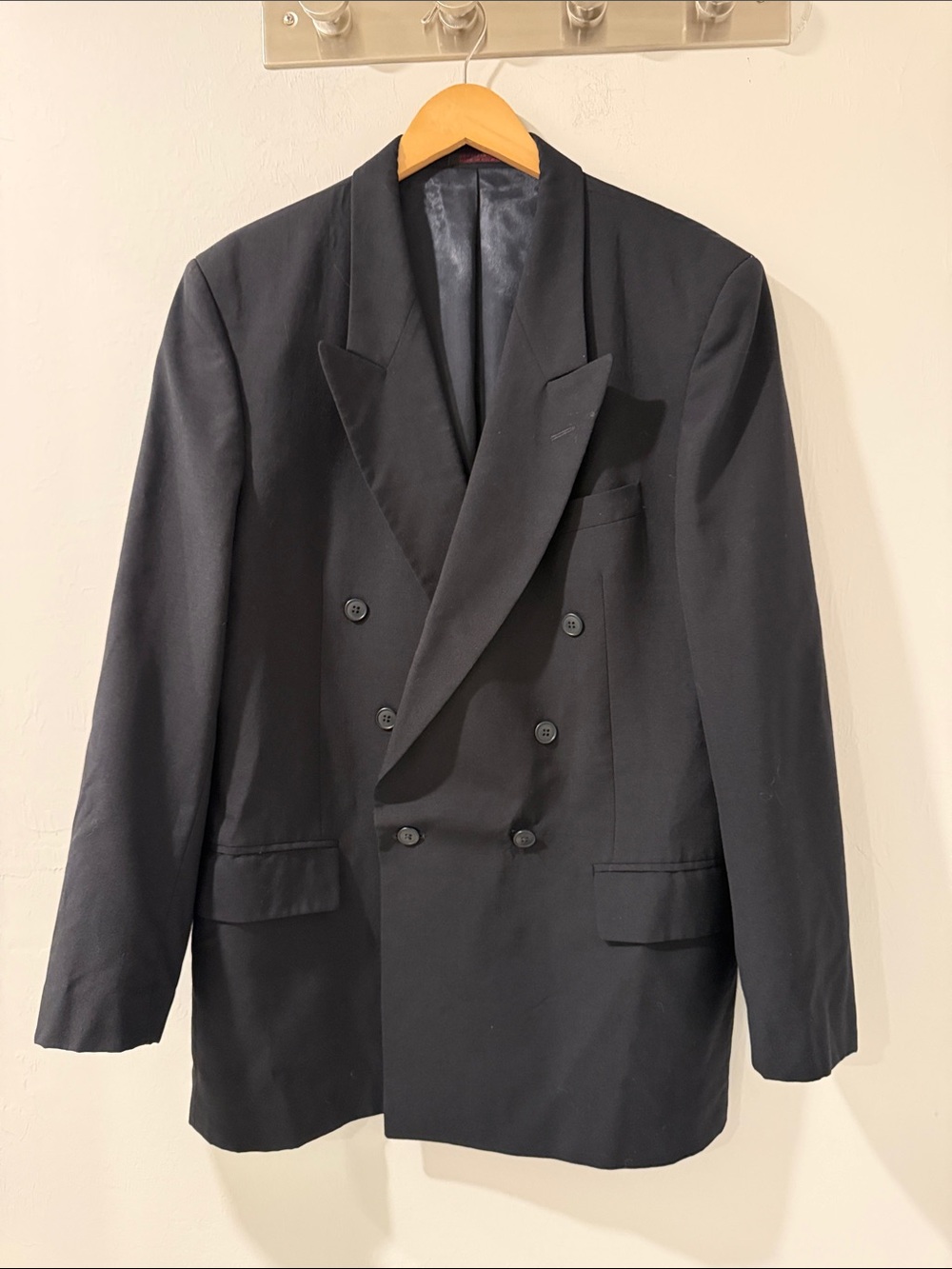 Men's Sevile Row Double-Breasted Black Suit Blazer - Tailored Evening Jacket